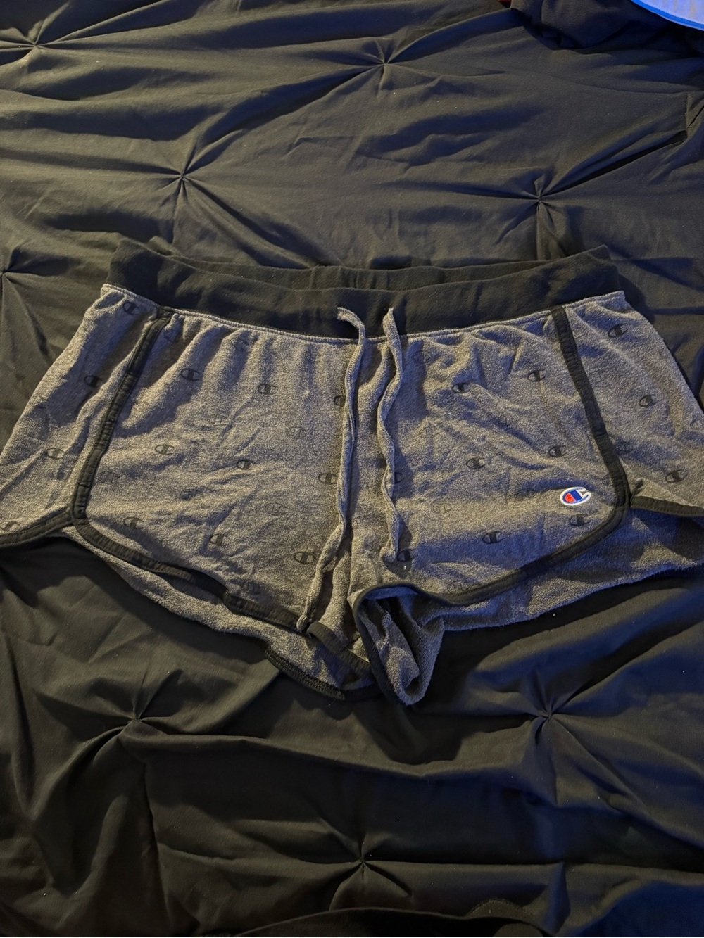 Champion Women's Gray Logo-Print Athletic Lounge Shorts